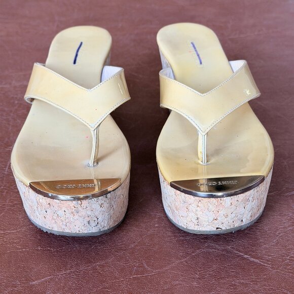 Jimmy Choo Pathos Patent Leather Wedges 36.5 - Picture 6 of 15